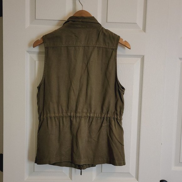 Max Jeans Olive Green Urban Utility Sleeveless Vest Size S - Picture 4 of 12